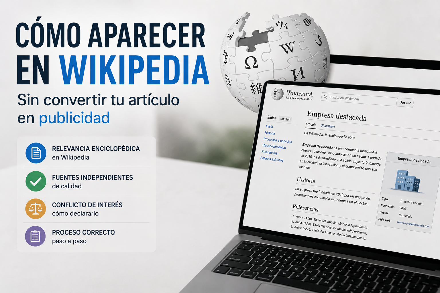 como aparecer en wikipedia